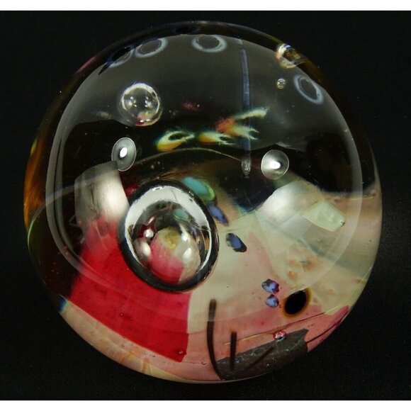 Ione Thorkelsson Signed Art Glass Paperweight 1995 Canadian Studio Abstract - Picture 6 of 16